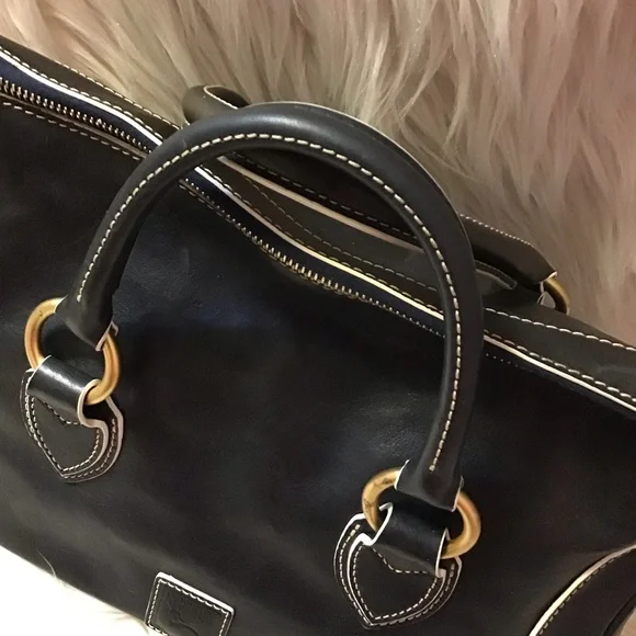 Dooney & Bourke Black Satchel with Gold Accents - Picture 3 of 16
